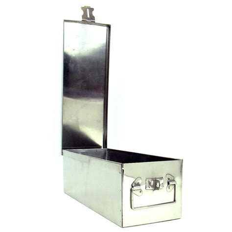 metal box with lock|7x14x2' high metal storage box.